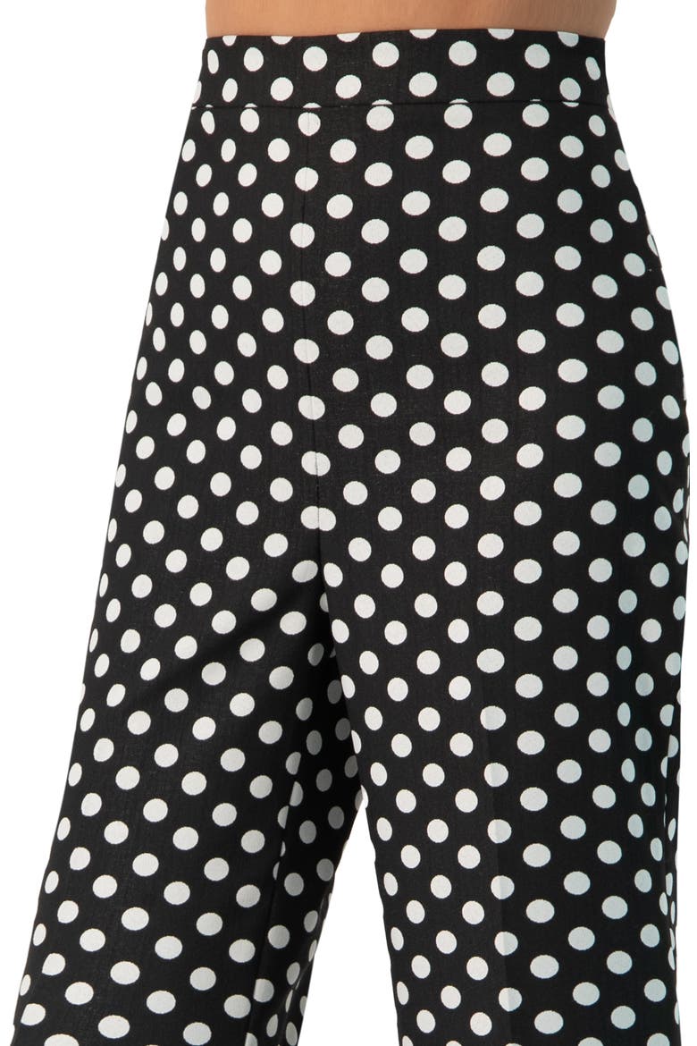 Polka Dot Flared Pants, Alternate, color, Black