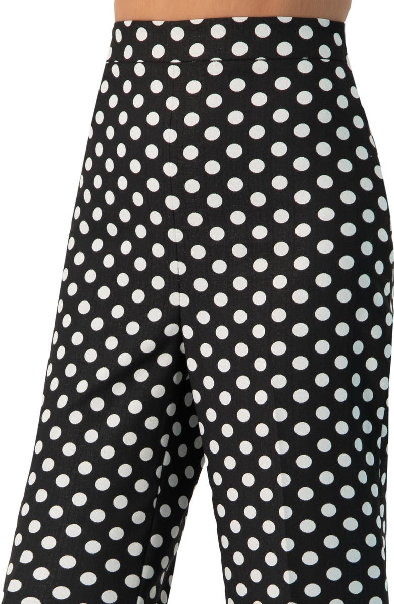 IVONNE Polka Dot Flared Pants, Alternate, color, Black