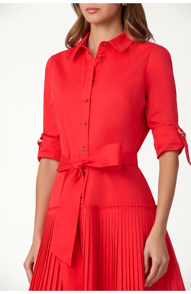 Shoshanna Cotton Poplin McLean Dress, Alternate, color, Tomato