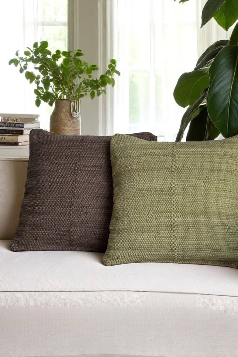 Chindi Pillow Cover, Alternate, color, Moss