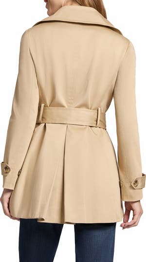Jones New York Stretch Cotton Sateen Double Breasted Trench