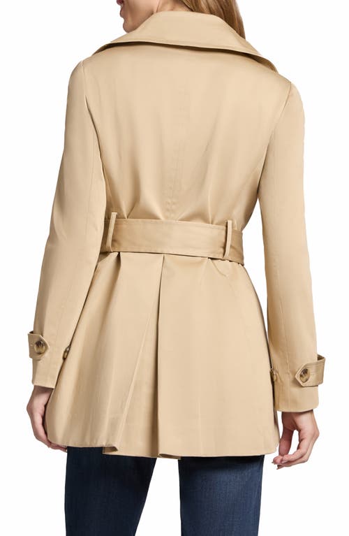 Jones New York Stretch Cotton Sateen Double Breasted Trench Coat In Jones Khaki
