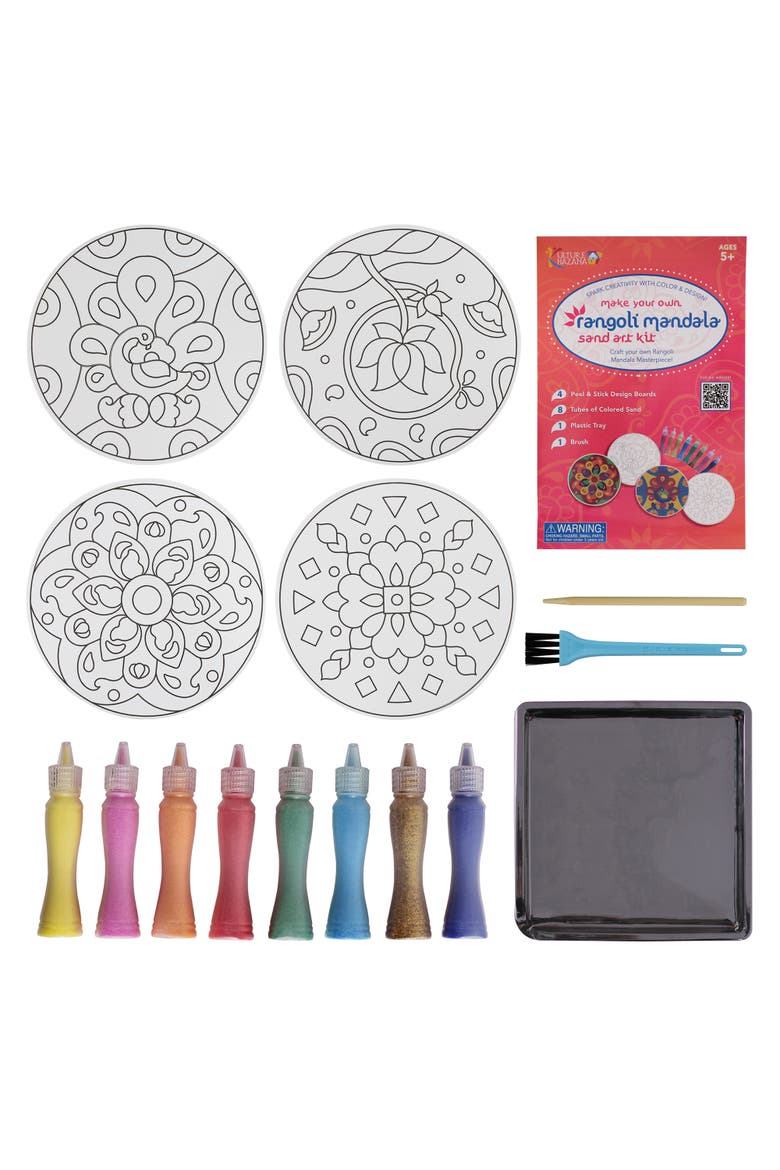 Make Your Own Rangoli Mandala Sand Art Kit, Alternate, color, Multicolored