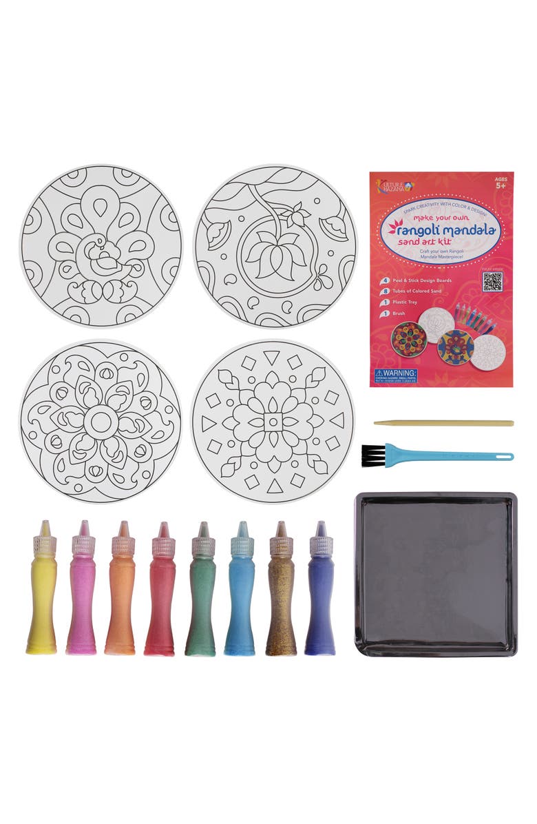 KULTURE KHAZANA Make Your Own Rangoli Mandala Sand Art Kit, Alternate, color, Multicolored