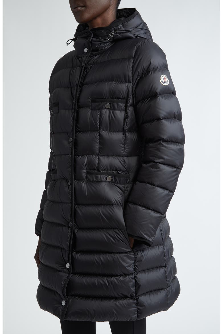 Hirma Long Down Coat, Alternate, color, BLACK