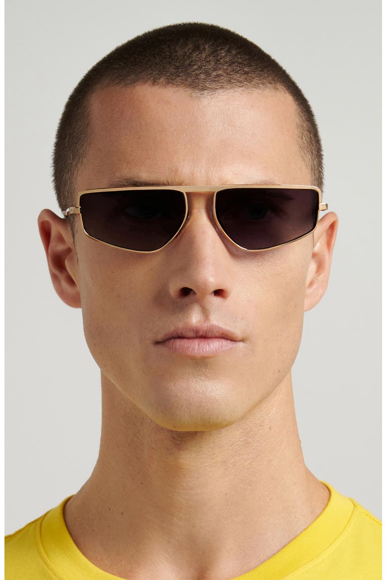 59m Square Flat Top Sunglasses, Alternate, color, ROSE GOLD/ DARK GREY SF