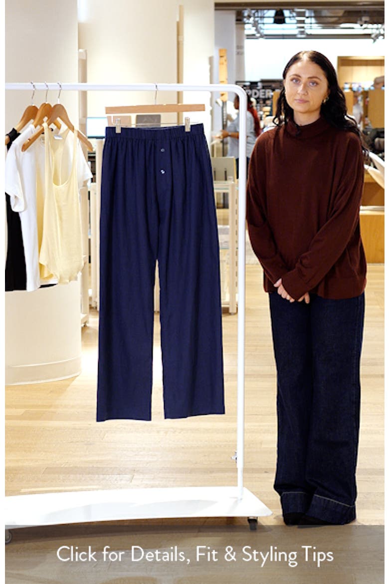 Pull-On Linen & Cotton Wide Leg Pants video