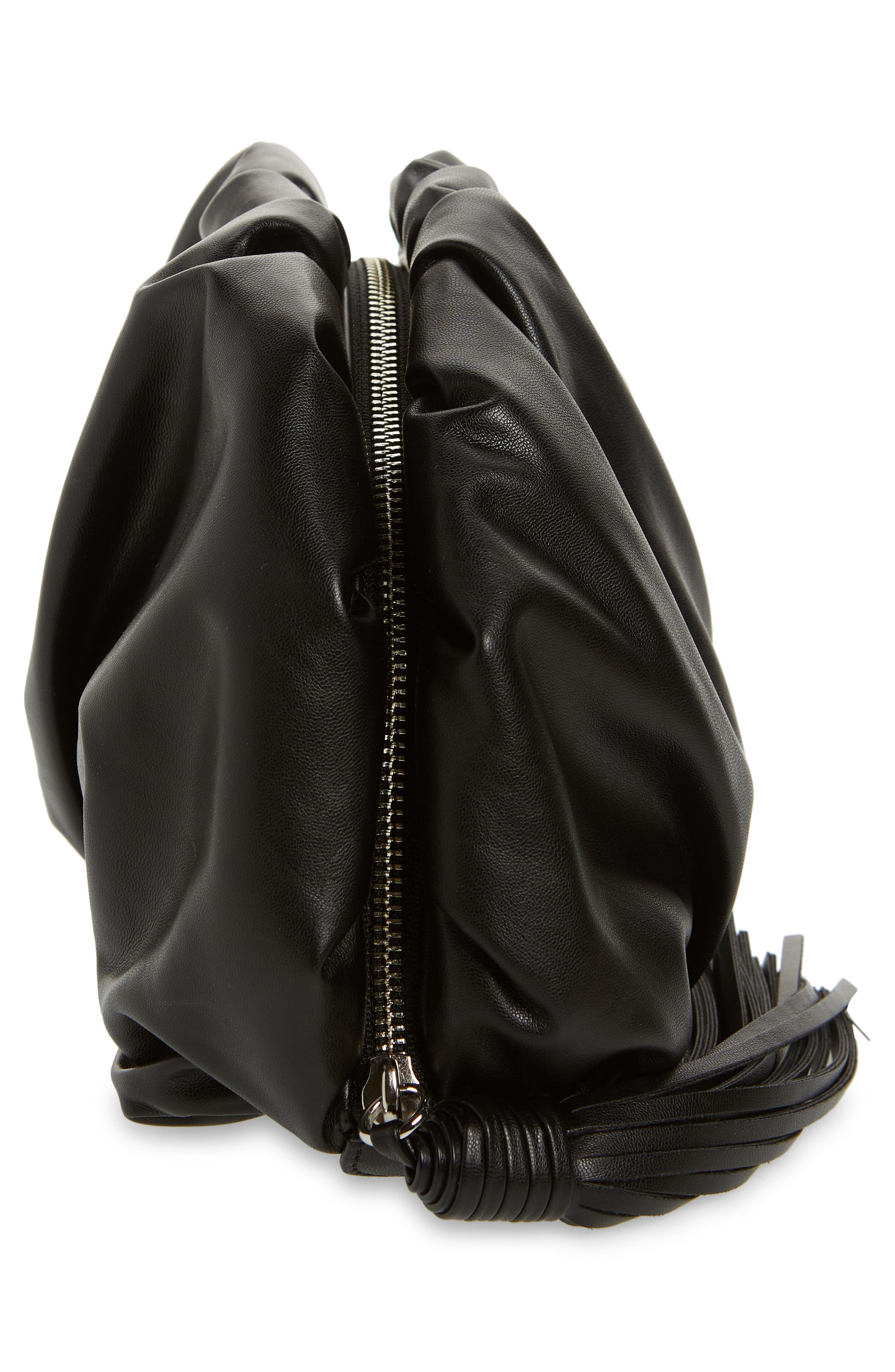 Rebecca Minkoff Ruched Faux Leather Clutch, Alternate, color, 