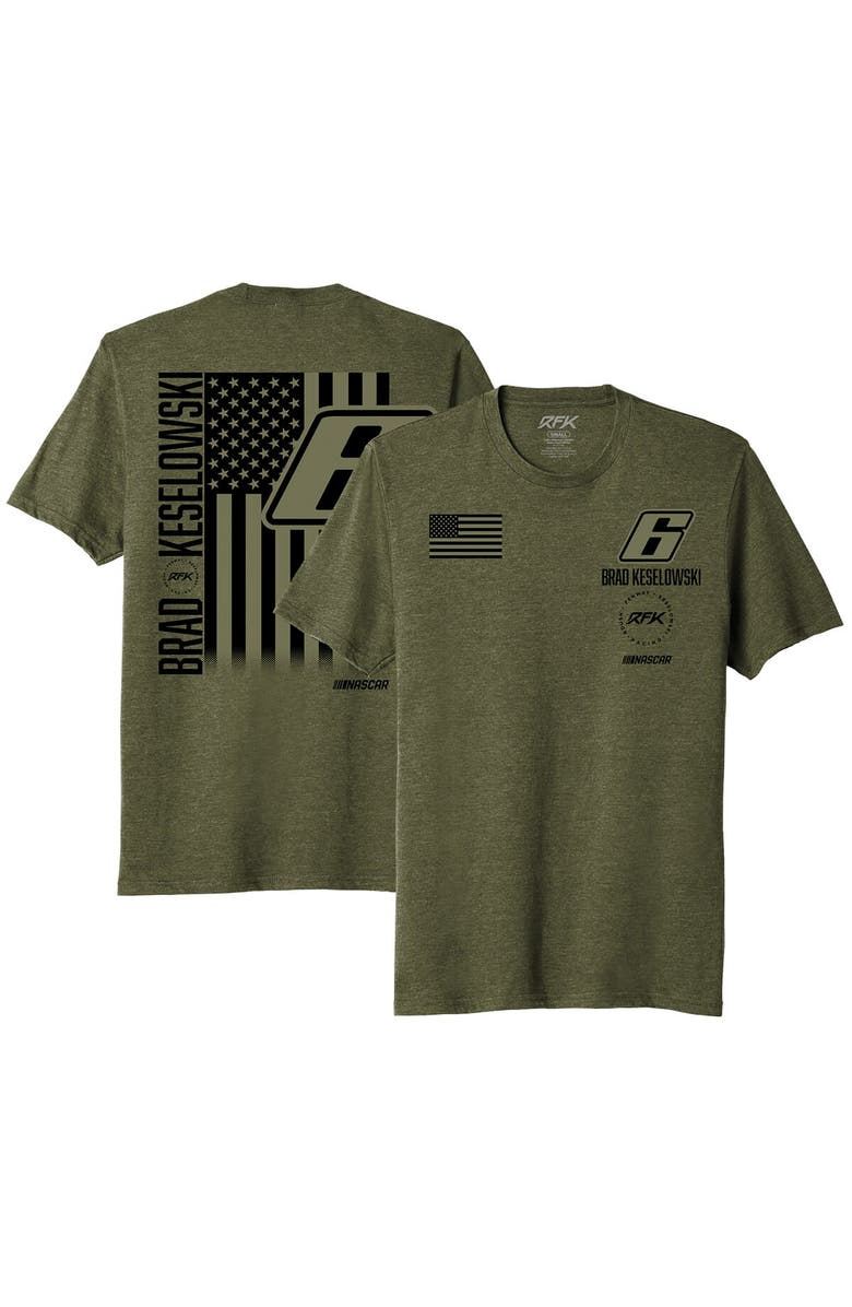 RFK Racing Men's RFK Racing Green Brad Keselowski Flag T-Shirt, Alternate, color, 