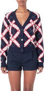 Endless Rose Diamond Pattern V-Neck Cardigan