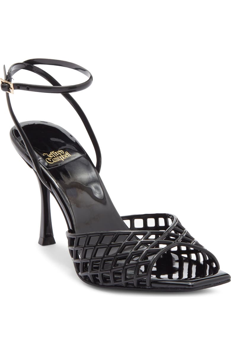 Jeffrey Campbell Lattix Ankle Strap Jelly Sandal, Main, color, Black