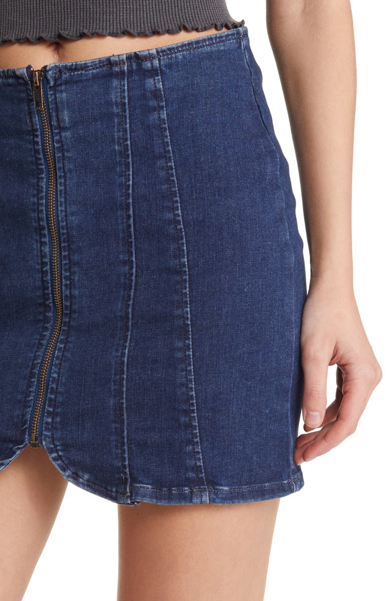 Free People Layla Denim Miniskirt, Alternate, color,