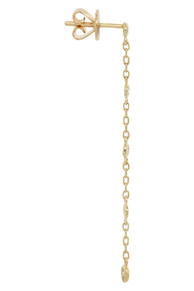 Diamond Bezel Chain Earrings, Alternate, color, YELLOW GOLD