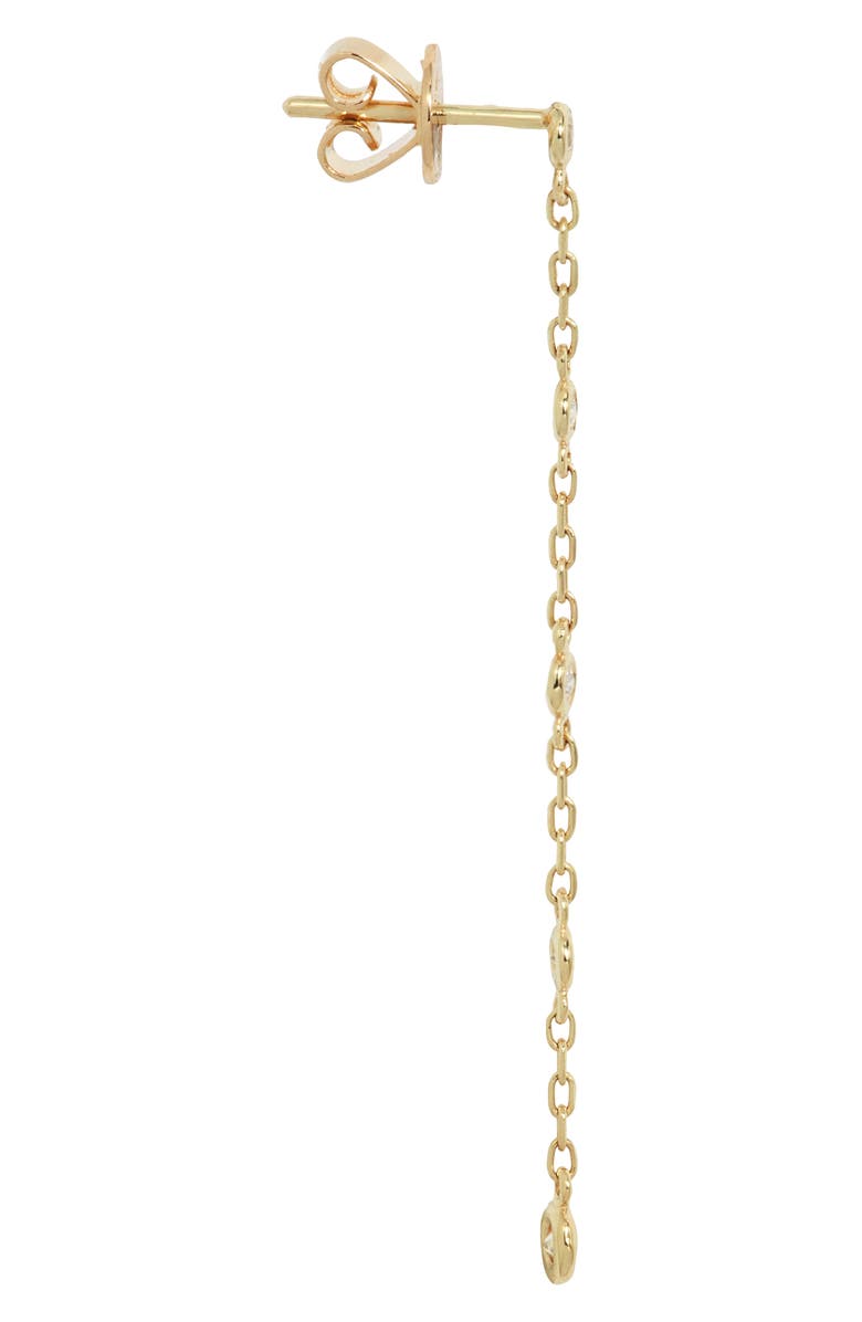 Meira T Diamond Bezel Chain Earrings, Alternate, color, Yellow Gold