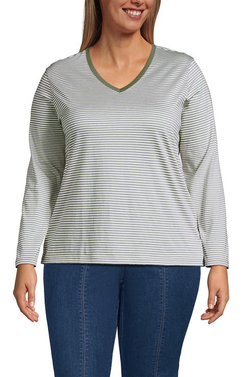 Supima Cotton Long Sleeve V-Neck T-Shirt