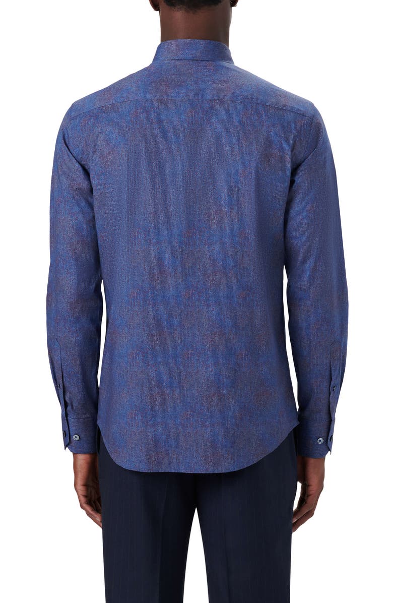 Bugatchi Classic Fit Herringbone Stretch Cotton Button-Up Shirt, Alternate, color,