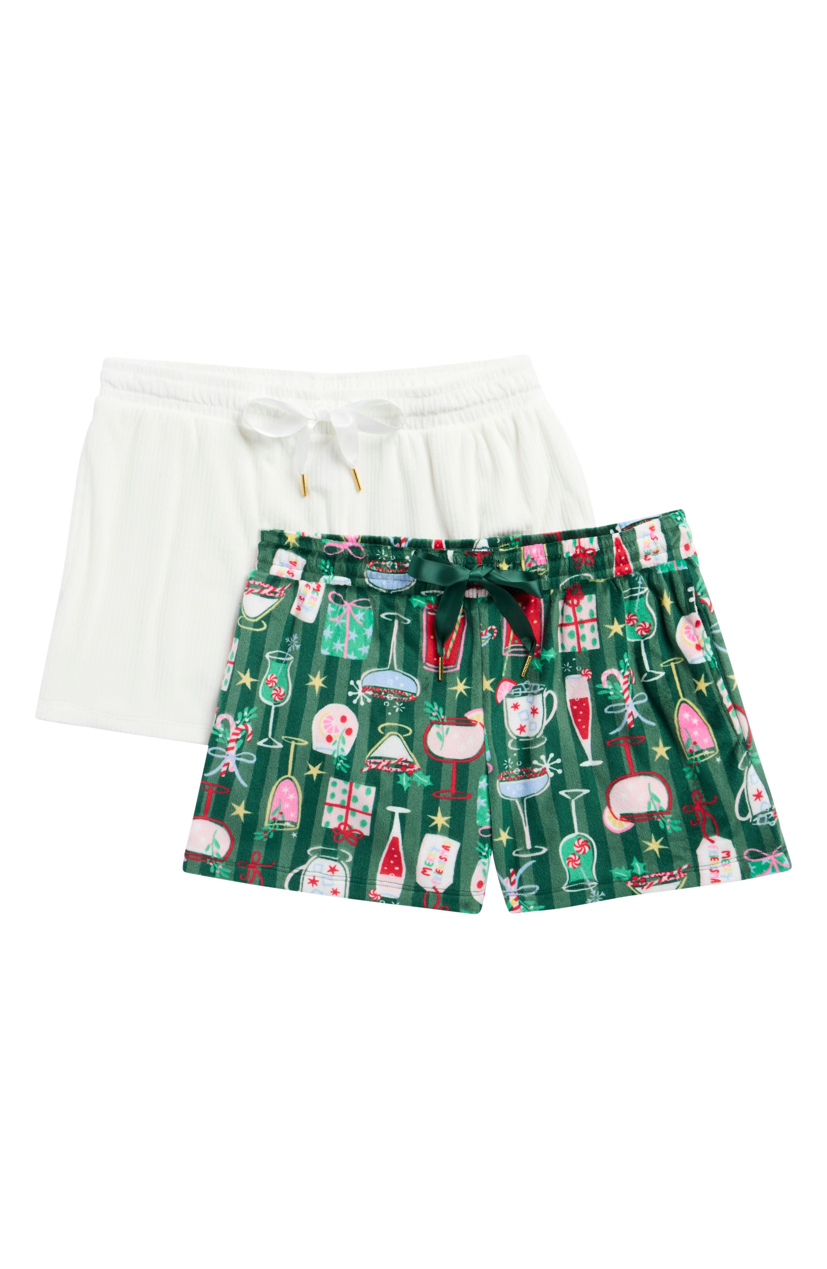 JACLYN 2-Pack Holiday Print Pajama Shorts