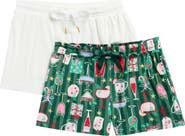 JACLYN 2-Pack Holiday Print Pajama Shorts