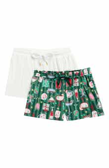 JACLYN 2-Pack Holiday Print Pajama Shorts