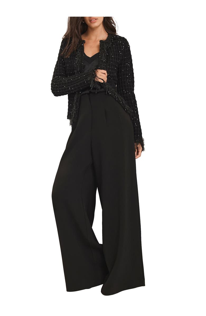 MINT VELVET Sequin Embellished Jacket, Alternate, color, Black