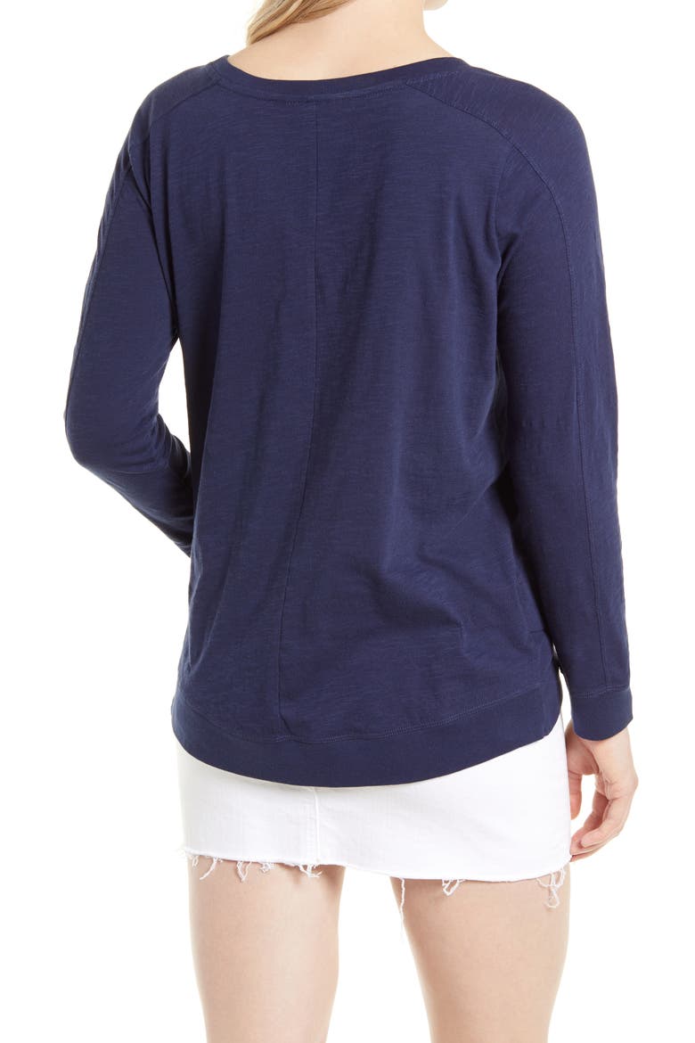 Cross Hem Tunic T-Shirt, Alternate, color, NAVY PEACOAT