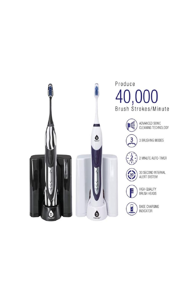 PURSONIC Sonic Movement Rechargeable Electric Toothbrush, Alternate, color, Black
