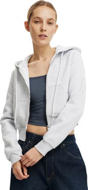 Cotton On Women's Premium Cropped Zip Through Hoodie