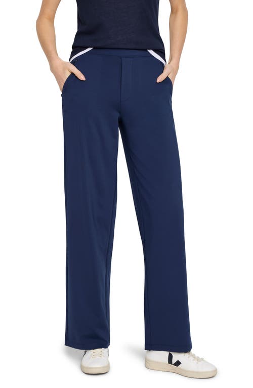 Nz Active By Nic+zoe Unwind Wide Leg Rib Knit Pants In Ink