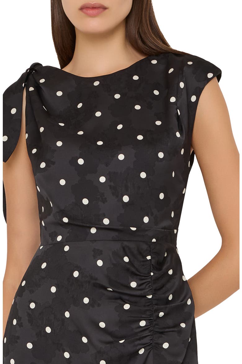 Karina Printed Midi Dress, Alternate, color, BLACK/ WHITE