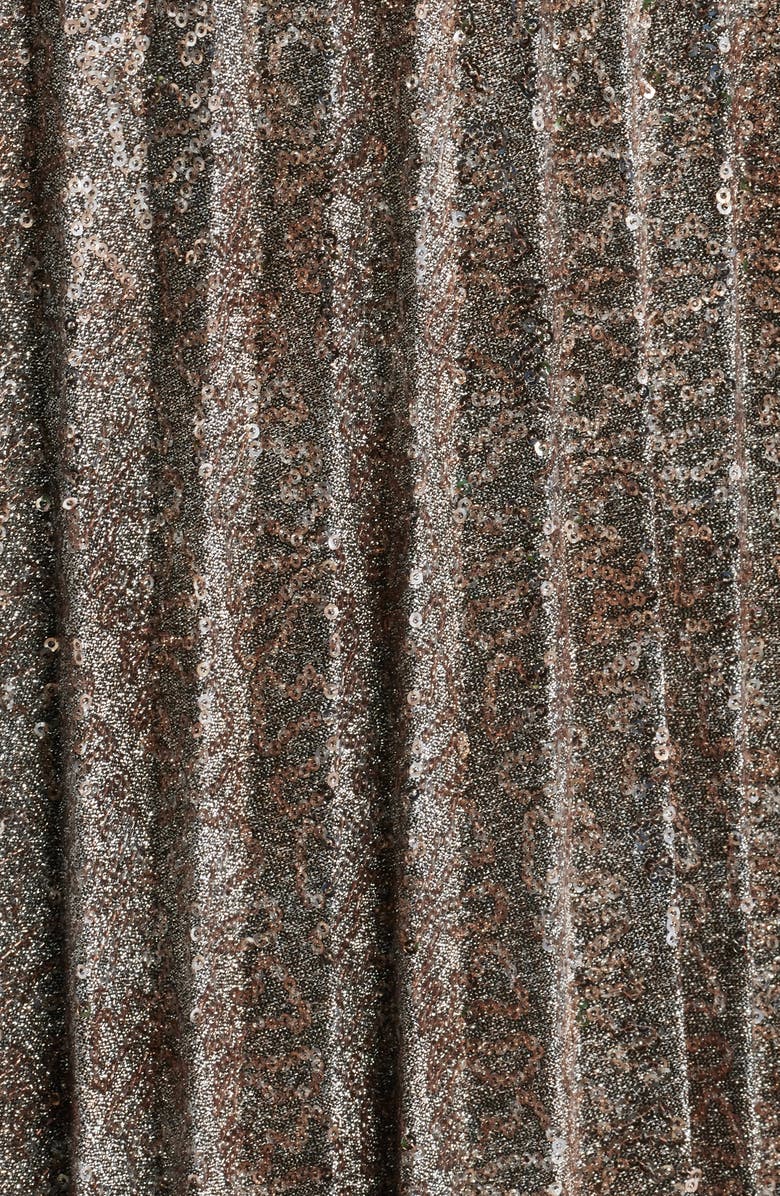 Anne Klein Sequin Pleated Pull-On Midi Skirt, Alternate, color,