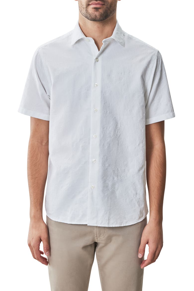 Silverlake Short Sleeve Woven Button-Up Shirt, Main, color, WHITE