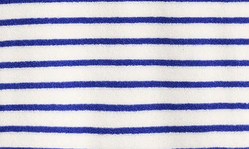 Mini Boden Kids' Stripe Terry Cloth Polo Dress In Starboard Navy/ivory Stripe