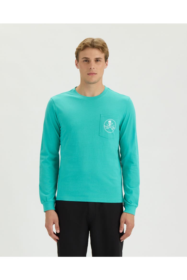 Skull and Poles Long Sleeve Tee, Main, color, OCEAN SPRAY