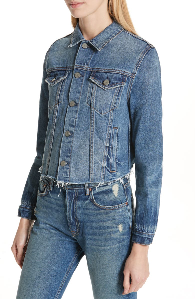 GRLFRND Cara Crop Denim Jacket, Alternate, color, 