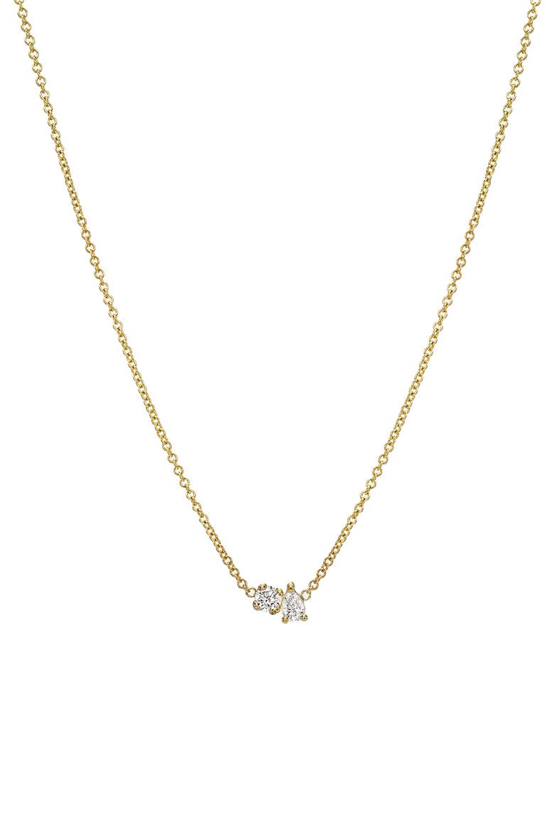 Diamond Toi Et Moi Necklace, Main, color, YELLOW GOLD