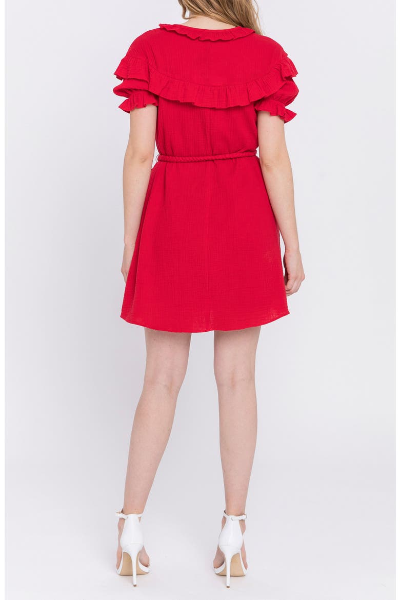 Ruffle Dress, Alternate, color, RED