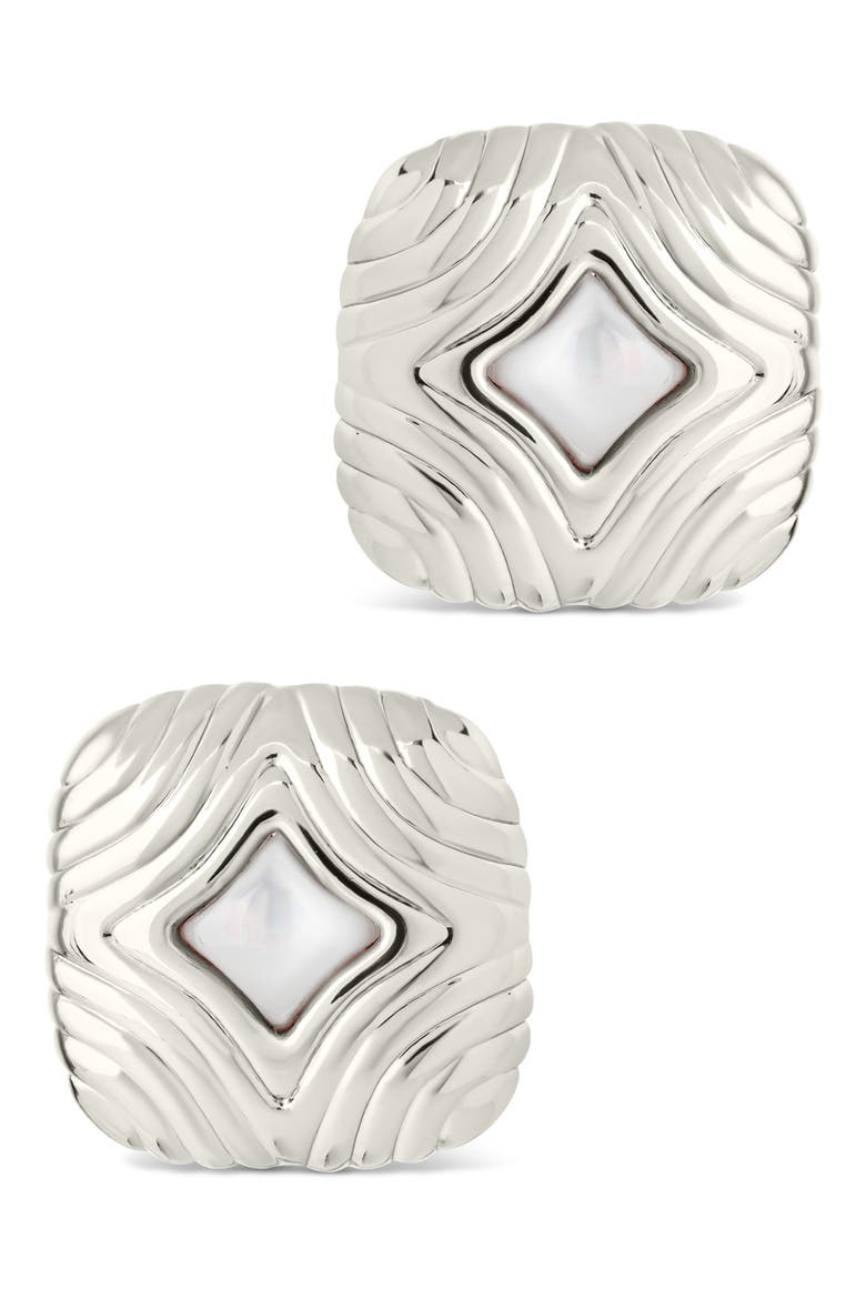 Fiorella Bloom Stud Earrings, Alternate, color, SILVER
