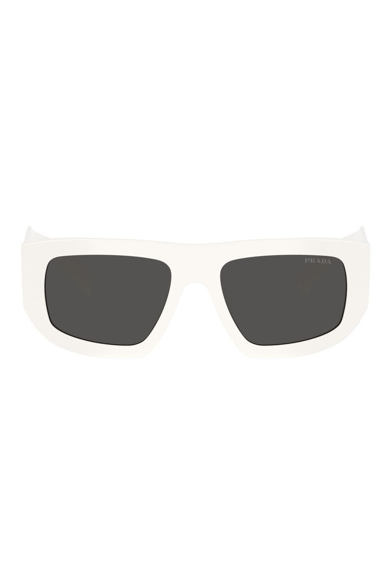 53mm Irregular Sunglasses, Main, color, WHITE/ DARK GREY