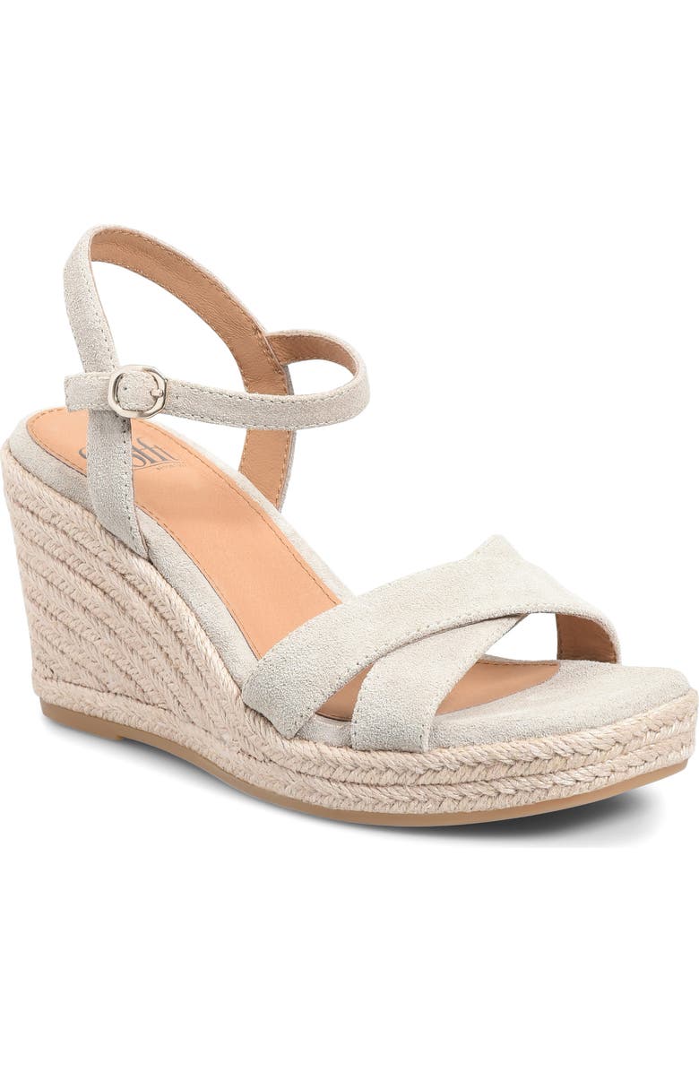 Söfft Neely Slingback Espadrille Platform Wedge Sandal, Main, color, Baywater