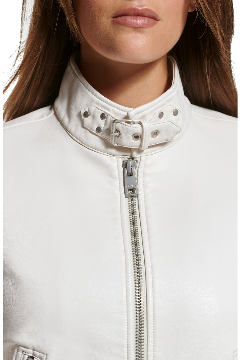 Levi's® Women's Faux Leather Racer Jacket, Alternate, color, OYSTER