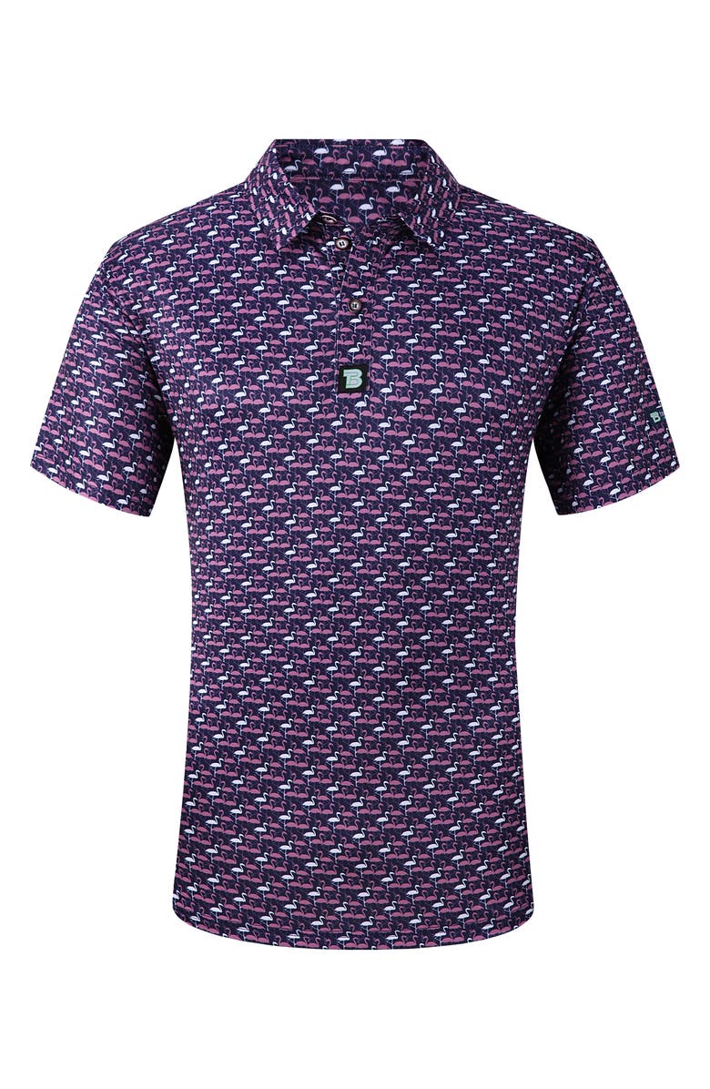 TOM BAINE Patterned Slim Fit Performance Golf Polo, Alternate, color, Purple