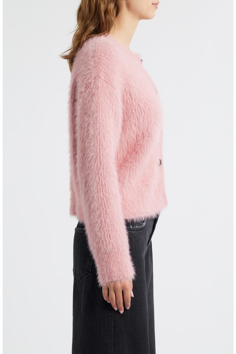 Melo Brushed Cardigan, Alternate, color, HEATHER PINK