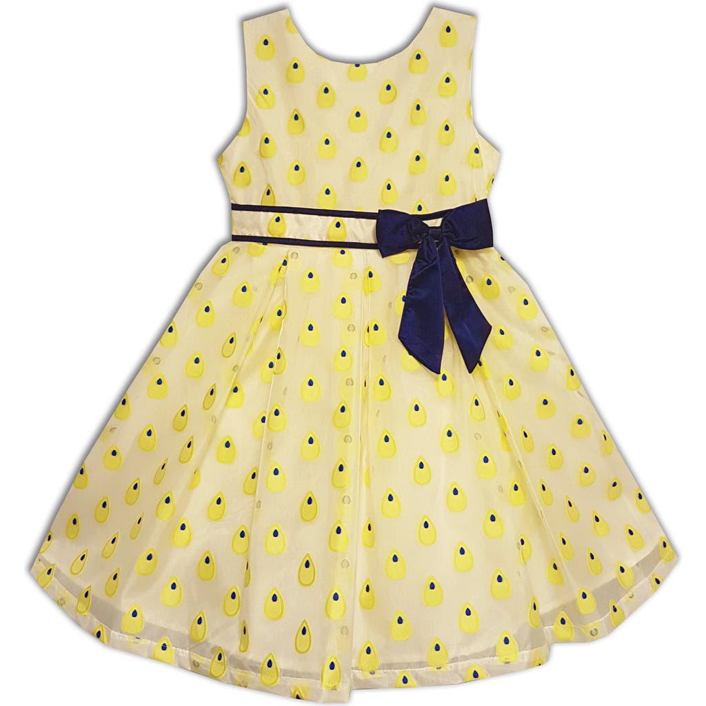 Joe-ella Kids' Embroidered Organza Party Dress In Yellow
