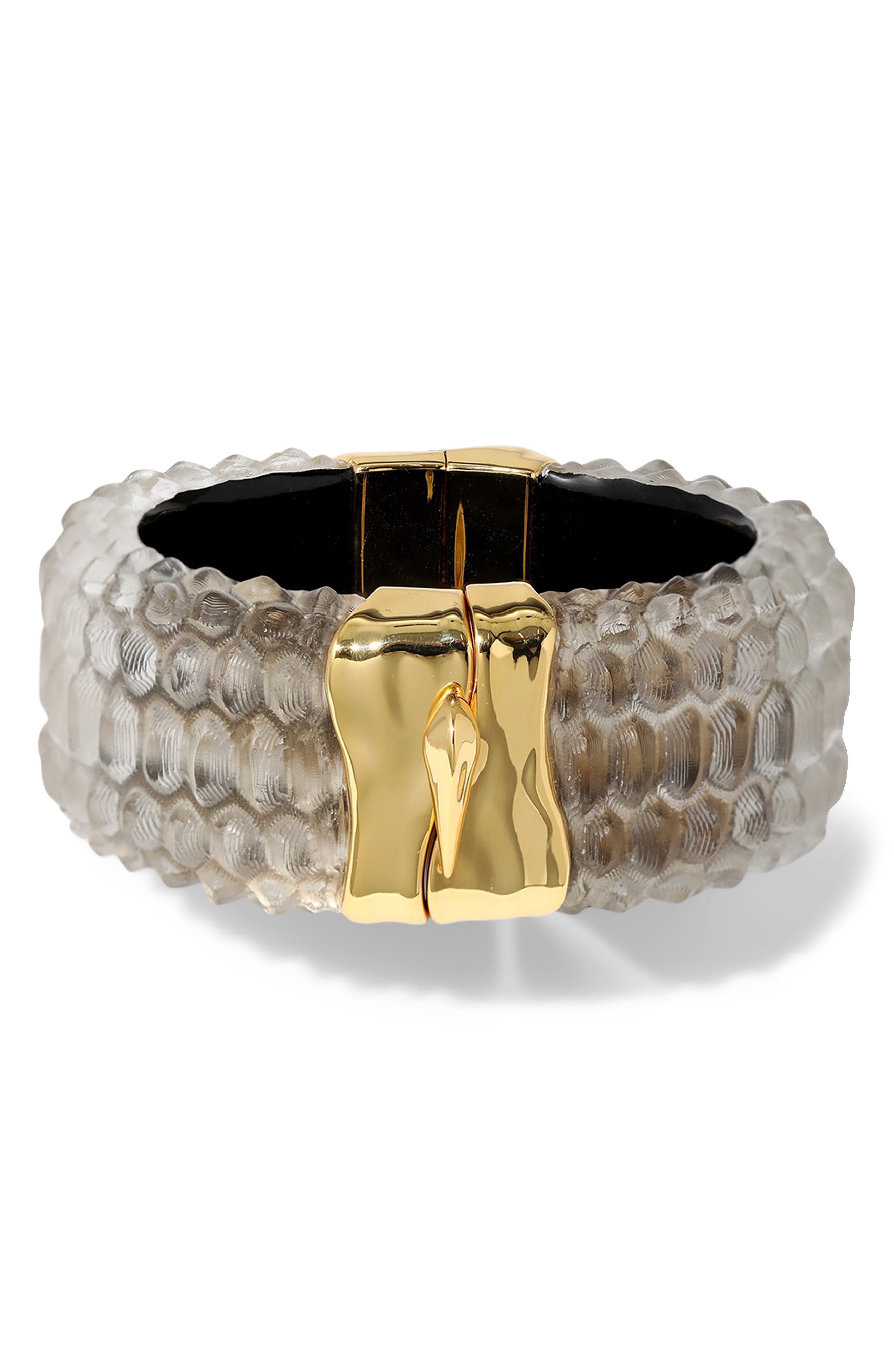 Alexis Bittar Wide Lucite® Serpent Bangle in Desert 