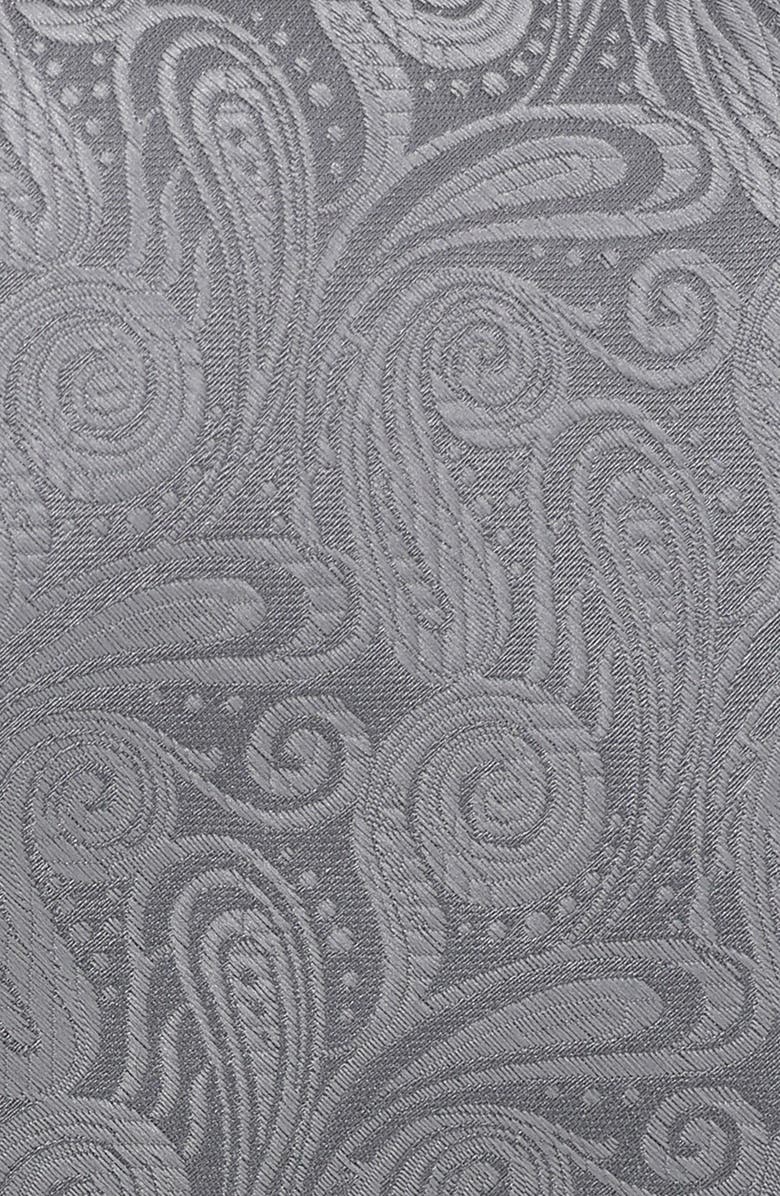 KARL LAGERFELD Small Paisley Tie, Alternate, color, Silver