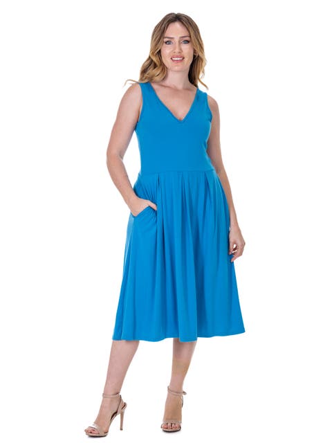 V-Neck Sleeveless Maxi Dress with Belt