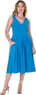 24seven Comfort Apparel V-Neck Sleeveless Maxi Dress with Belt