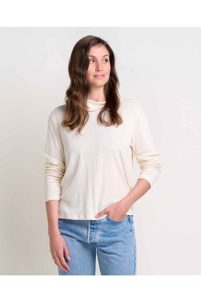 Foothill Pointelle Long Sleeve Turtleneck, Main, color, Salt