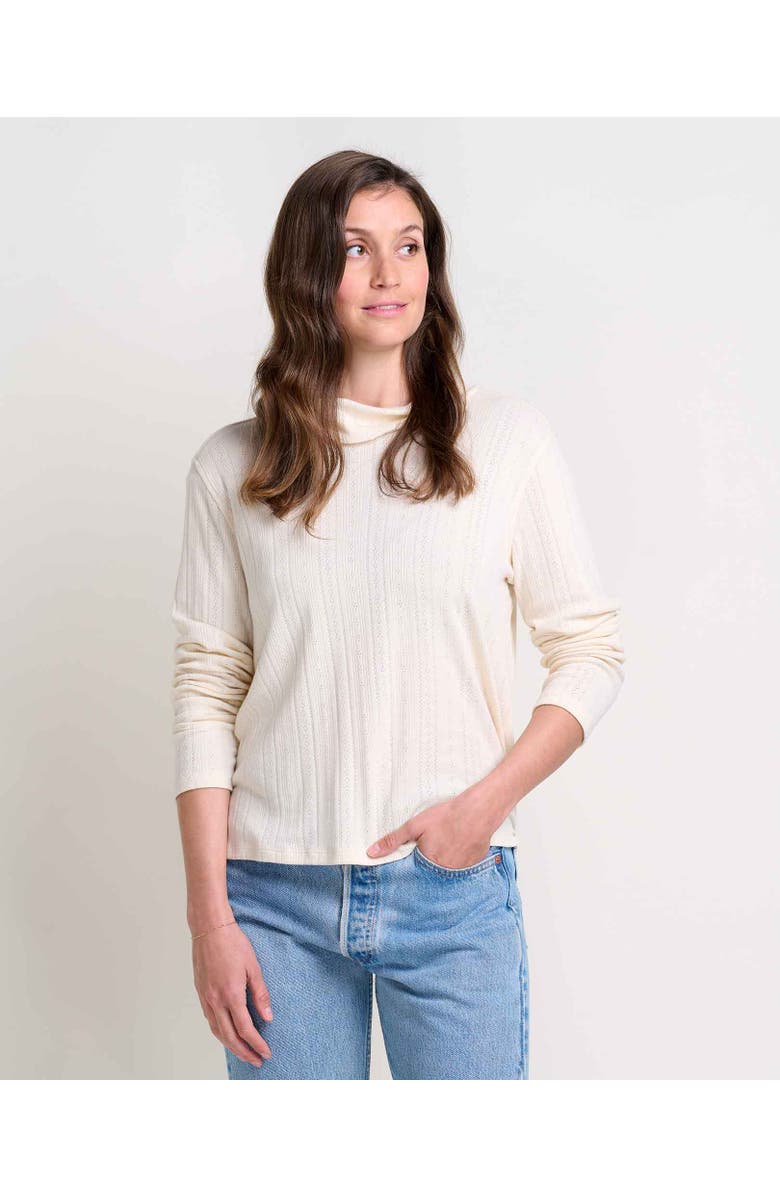 Toad & Co Foothill Pointelle Long Sleeve Turtleneck, Main, color, Salt
