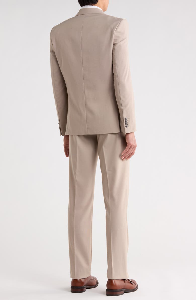 SOUL OF LONDON Solid Notch Lapel Suit, Alternate, color, Sand